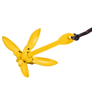 Ancre pliante en acier au carbone galvanisé à chaud jaune ISURE MARINE 1,5 kg, accessoires marins pour bateau, yacht, navire - Product Image 3
