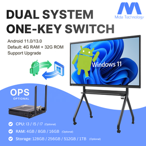 ราคาโรงงาน MIDA กระดานไวท์บอร์ดดิจิทัลแบบสัมผัสหน้าจอ 4K ขนาด 98 นิ้ว ระบบ Android/OPS สมาร์ทบอร์ด ไวท์บอร์ดแบบอินเทอร์แอคทีฟ สำหรับโรงเรียนและสำนักงาน - Product Image 4