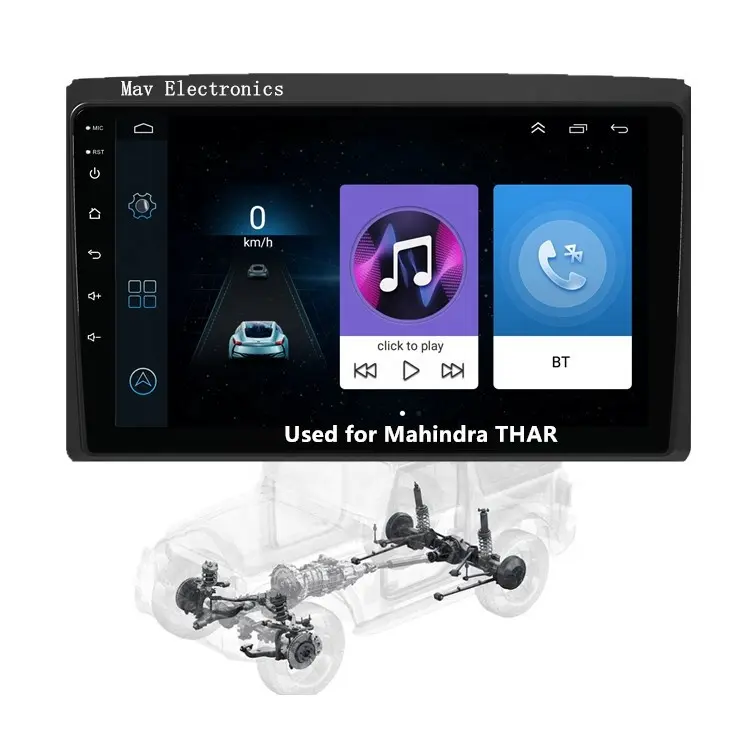 Hindistan için Mahindra THAR araba mp3 çalar 2.5D tam ekran dokunmatik araba video araba ses Android Stereo radyo