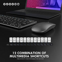 Teclado y Ratón Inalámbricos Recargables Multifuncionales Compactos de Tamaño Completo, Modo Dual, Bluetooth