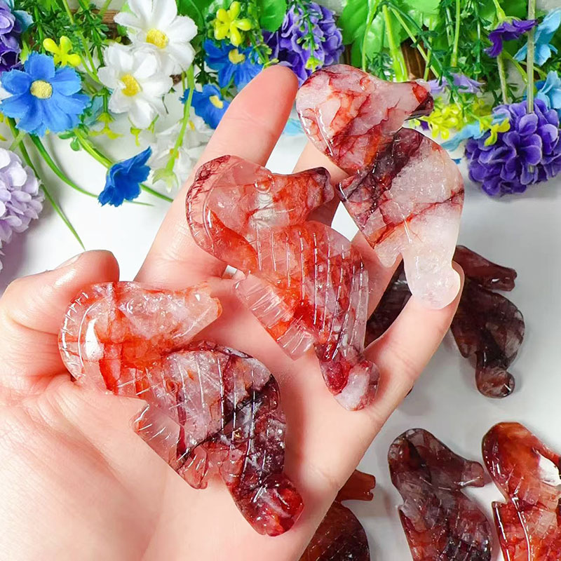 Cavallo marino di cristallo di quarzo rosso fuoco