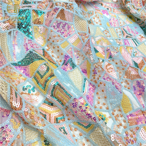 Bán Sỉ Vải Cho Váy Nữ Chất Lượng Lưới Trang Trí Vải Sequin Vải Đầm May Mặc - Product Image 5