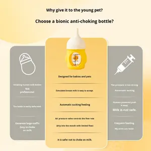 ขวดนมพกพาแบบกันน้ำสำหรับสัตว์เลี้ยง ดีไซน์ป้องกันการสำลักแบบไบโอนิค สำหรับ<span class=keywords><strong>ลูก</strong></span>สุนัขและ<span class=keywords><strong>ลูก</strong></span>แมวแรกเกิด ขวดซิลิโคนพร้อมมาตรวัดปริมาณ - Product Image 2
