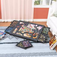 Table de puzzle en feutre 500 pièces, design pliable et détachable, support réglable, tiroirs de rangement, OEM/ODM 60x40x4.2cm