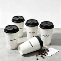 Gobelet en papier kraft jetable à double paroi, écologique, recyclable, biodégradable, compostable, enduit de PE, qualité alimentaire, pour le vin