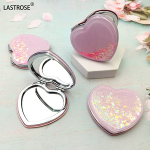 Hot Bán Xách Tay Hình Trái Tim Xử Lý Gương Mỹ Phẩm Với Long Lanh Nhãn Hiệu Riêng Quà Tặng Cho Túi Trang Điểm - Product Image 5