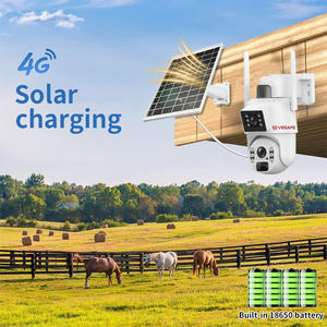 Caméra de sécurité CCTV Wifi à vision nocturne, caméra à double objectif alimentée par énergie solaire, caméra de surveillance Wifi - Product Image 3