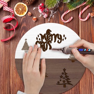 Décoration murale ronde en bois, motif végétal circulaire, décoration pour la maison, pour événements et fêtes, emballage en une seule pièce - Product Image 4