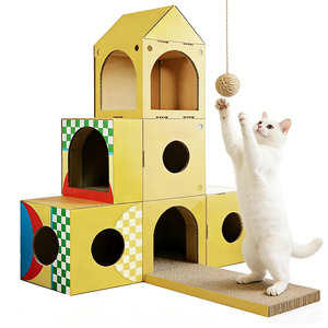 Castello per Gatti Modulare Personalizzabile di Grandi Dimensioni, Moderno, da Viaggio, con <span class=keywords><strong>Tunnel</strong></span>, Nido, Arrampicata, Assemblaggio Fai-da-Te, Riciclabile, con Tiragraffi - Product Image 1