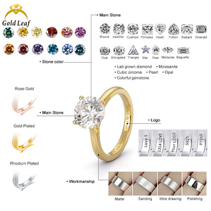 Anillo de Compromiso de Lujo para Mujer, Personalizado, de Oro Amarillo de 18K con Diamante Cultivado en Laboratorio, Certificado IGI, Color D, Claridad VVS, Corte Brillante - Product Image 5