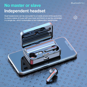 Fone de ouvido sem fio fone Bluetooth 5.1 Fone de ouvido estéreo TWS com tela LED inteligente microfone embutido com graves prof - Product Image 2