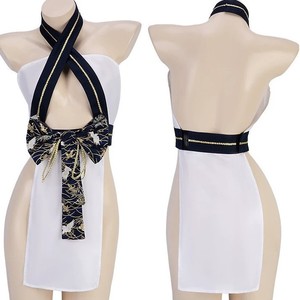 Ensemble de vêtements de nuit sexy en kimono blanc japonais à col halter, lingerie tissée, vêtements de détente sans manches pour femmes, 088 - Product Image 2
