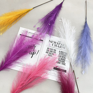 Meiyu Craft Fleurs artificielles en plumes, herbe paon 'Esprit Volant' à 7 branches en polyester, pour décoration de fête et accessoires de photographie de mariage - Product Image 2