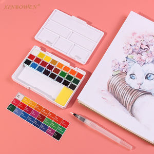 Xinbowen Aquarelle Peinture Ensemble <span class=keywords><strong>Van</strong></span> <span class=keywords><strong>Gogo</strong></span> Aquarelle Peinture Ensemble Aquarelle Qualité Non toxique Solide Professionnel 12 24 36 48 Couleurs - Product Image 4