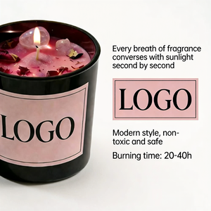 Velas de Chakra Modernas Feitas à Mão com Cristais de Cura, Velas Aromáticas de Cera de Soja com Flores Secas para Casamento e Natal - Product Image 2