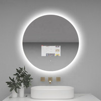 Miroir moderne rond sans cadre, lecture vidéo et musicale, caméra HD Wifi, miroir magique intelligent pour télévision Android miroir de salle de bains à LED