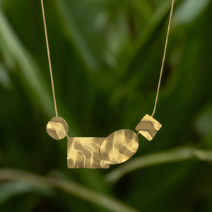Collar con Colgante de Moda, Cadena de Serpiente, Acero Inoxidable 316L, Chapado en Oro PVD, Diseño Geométrico Minimalista, Sostenible y Resistente - Product Image 3