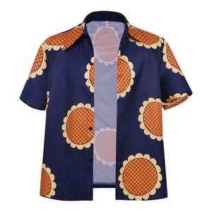 Traje de Cosplay de <span class=keywords><strong>Luffy</strong></span> de una pieza de Anime bidimensional, <span class=keywords><strong>camisa</strong></span> de girasol, conjunto de disfraz de espectáculo de cómic de Halloween, incluye capa de accesorios - Product Image 1