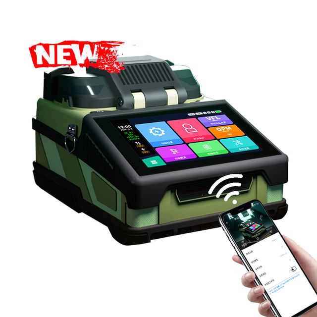 K6 Mini 6 Motors Optical Fiber Fusion Splicer Machine Large Capacity Battery Fast Splicing 6 Sec Core Core Alignment for FTTX