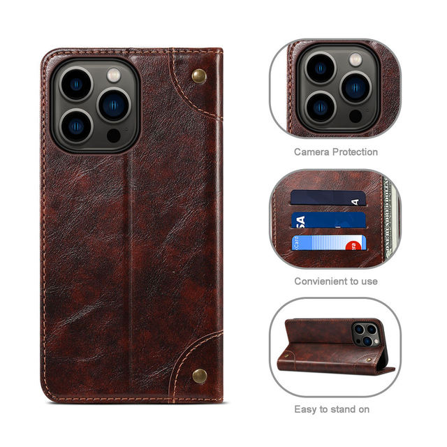 Wholesale Custom Leather Design Phone case Package PU Phone Wallet for iphone 13 Pro Max Phone case