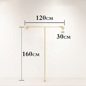 Perchero de Pared para Ropa de Mujer <span class=keywords><strong>y</strong></span> Niños, Exhibición de Metal Dorado para Tienda, Estantes Especiales para Colgar en la Pared - Product Image 5