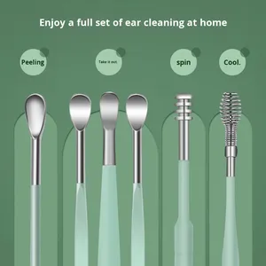 Stainless Steel Earwax Removal 6Pcs <strong>Ear</strong> <strong>Cleaning</strong> <strong>Kit</strong> Travel Portable Cleansing Tool <strong>Ear</strong> Pick Set With Pu Storage Bag - Product Image 6