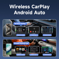 Boîte AI CarPlay sans fil Android 11 avec Type-C/USB pour iPhone, prise en charge de CarPlay et Android Auto, personnalisable