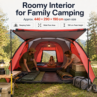 Tente de camping Oxford ultra-légère 4 saisons pour 2 personnes, double couche, imperméable 2000-3000 mm, facile à transporter, avec poteaux en aluminium et moustiquaire intégrée