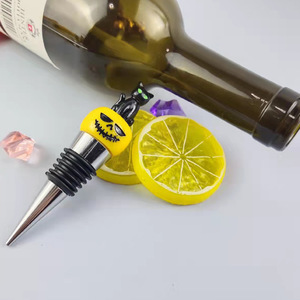 Halloween Wine Stopper Set Plastic Bottle Sealers With Ghost Skull Pumpkin Cat Design For Party Decorations - Product Image 2
