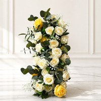 Camino de Flores Artificiales Coloridas Personalizadas para Decoración de Pasillos y Mesas de Boda