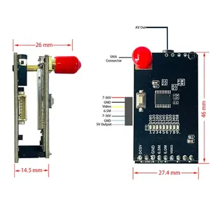 Récepteur vidéo FPV VRX longue portée 1.2G 1.3GHz 9 canaux en plastique avec sortie AV pour avions RC, drones, lunettes FPV et moniteurs - Product Image 6