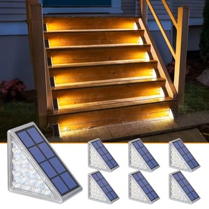 Đèn <span class=keywords><strong>LED</strong></span> năng lượng mặt trời IP65 chống nước, sử dụng pin, độ sáng cao, hai màu sắc, tự động bật/tắt, chiếu sáng bậc thang ngoài trời, sân vườn - Product Image 1