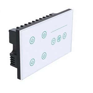 Interrupteur mural intelligent 5 gangs pour ventilateur et éclairage, 10A, Zigbee WiFi, panneau en verre, compatible avec les applications Smart Life et <span class=keywords><strong>Alexa</strong></span> Smart Home Remote - Product Image 3
