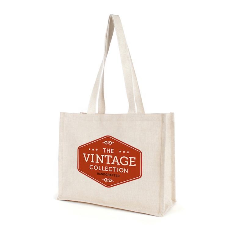 Custom Design Eco Friendly Reusable Linen Jute Tote Bags Wholesale