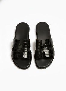 Sandales en cuir pour hommes de haute qualité avec semelle en caoutchouc antidérapante, semelle intérieure douce, pantoufles décontractées à la mode pour un confort quotidien - Product Image 5