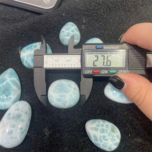 Doğal mavi taş Oval şekil Cabujones Larimar takı yapımı - Product Image 3