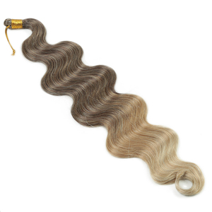 Hot Sell Anna Body Wave Braiding Hair for Boho Braids Synthetic Ombre Brown <strong>Blonde</strong> Body Wave Bulk Hair <strong>Extensions</strong> - Product Image 1