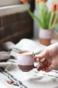 فنجان شاي سيراميك تراثي فريد عصري فنجان قهوة إبداعي على شكل قلب يصلح كهدية للزوجين