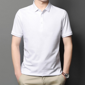 Polo personnalisé DFU161 en tissu de soie naturelle tissé, t-shirt d'été avec col plié. - Product Image 6