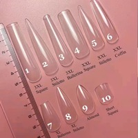500Pcs Doos Geen C Curve Beste Traceless Materiaal 4XL Kunstnagels Abs Half Cover Xxl Stiletto Plastic Clear Natuurlijke fake Nail Tips