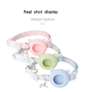 Neu eingetroffen: Großhandel Reflektierendes Pfotenmuster Katzenhalsband mit Airtag-Halterung und GPS-Hundehalsband mit Glocke - Product Image 5