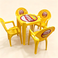 Table de restaurant extérieure moderne en plastique, étanche, pour événements publicitaires de marque, avec impression par transfert thermique pour le marketing de la bière