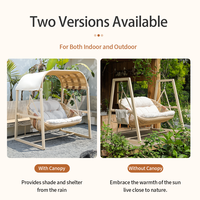 Chaise suspendue d'extérieur en rotin en alliage d'aluminium moderne, résistante aux intempéries, avec coussin à séchage rapide, design écologique pour patio et chambre à coucher
