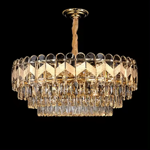 Art Housing Lustre Hotel Decorative Lighting Modern Gold Luxury K9 Crystal Round <b>Chandelier</b> - Product Image 4