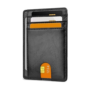 Custom Slim Front Pocket Wallet Eco Leather Wallet with 8 Credit Card Slots 1 <b>ID</b> Window Card <b>Holder</b> for Travel - Product Image 1