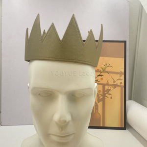 Coroa Headband PU Couro Ajustável Headwear Hair Ornament Medieval King Queen Costume Acessório para Festa Aniversário - Product Image 2
