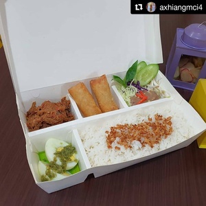 Tùy chỉnh lấy ra Hộp Ăn Trưa thực phẩm Takeaway thức ăn nhanh các tông bao bì hộp giấy chăn thả Brunch Kraft Platter hộp với ngăn - Product Image 2