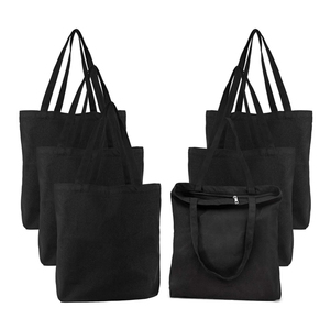 High Quality Customized Blank CanvasTote Bags Promotional Custom Canvas Shoulder Bag with Zipper Closure for Logo Pattern