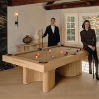 Neue beliebte anpassbare Indoor 9ft 8ft 7ft Billard Drop Pockets Schiefer bett Eiche Finish 3 in 1 Esstisch