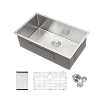 Grand poste de travail de cuisine sous le montage Évier de cuisine personnalisé en acier inoxydable avec accessoires